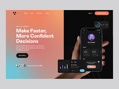 Analytic App Website analytics analytics app app charts corporate website homepage landing landingpage mobile app product design reports statistics web web design website