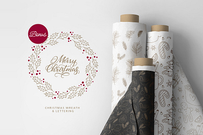 Christmas doodles & patterns (+lettering) calligraphy card christmas design doodle hand drawn hand lettering illustration pattern seamless set vector