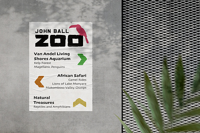 John Ball Zoo Rebrand Sign branding design graphic design poster poster design rebrand sign sign design signage student work wayfinding