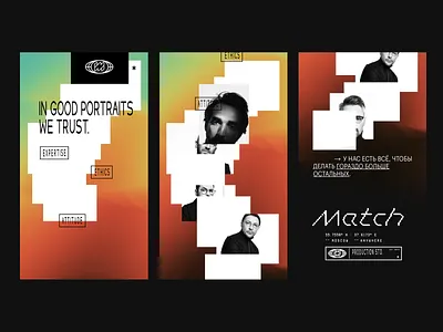 MATCH ads ads branding design gradient layout minimal stories vintage