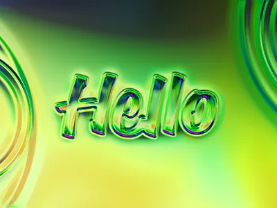 Hello ai background chrome generative art hello holography