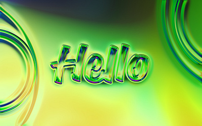 Hello ai background chrome generative art hello holography
