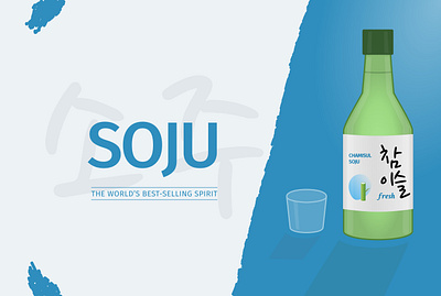 Soju... A Korean spirit branding illustration typography ui vector