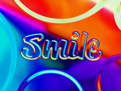 Smile ai background chrome effect generative art glass holographic smile