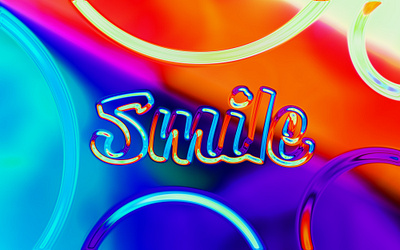 Smile ai background chrome effect generative art glass holographic smile