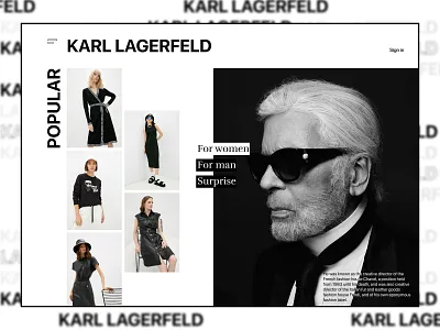 Karl Lagerfeld magazine branding design minimal typography ui ux web