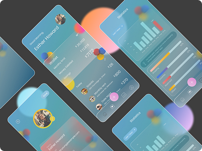 Tracker App UI appdesign expense tracker glassmorphism modern ui productivity app ui ui design utility ux