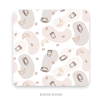 Morning coffee & croissants pattern design aroma aromatic breakfast icons breakfast pattern brown color pattern coffee coffee beans icons coffee icons coffee packaging coffee pattern coffee surface design coffee wallpaper coffeeshop icons coffeeshop pattern croissant croissants seamless pattern design textile design textile pattern