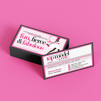 America's Next Top Model Live - Business Cards branding business cards design entertainment event fashion graphic design identity illustration models printing show stationery style typography vector women