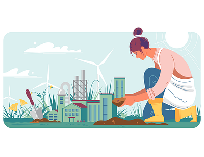 Eco-friendly production illustration vector