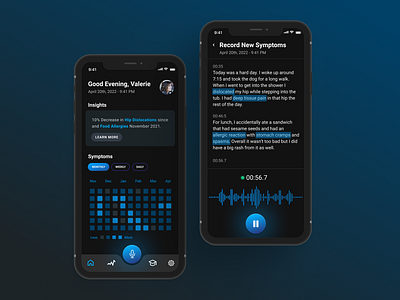 Symptom Tracker design mobile product tracker tracking voice voice memo