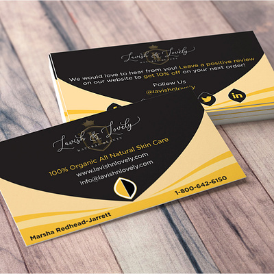 Lavish & Lovely - Business Cards beauty body care branding business cards cream design fashion graphic design identity illustration logo oil organic printing products skin care stationery typography vector