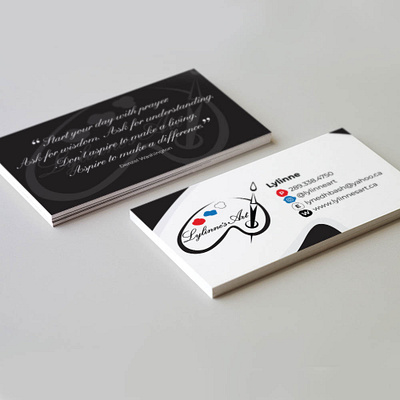 Lylinne's Art - Business Cards art artist black branding business cards design graphic design identity illustration logo lylinnes art mark anthony media painting stationery vector