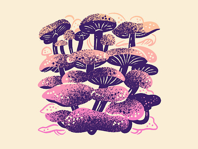 Mushroom Gradients drawing food illustration gradient grain illustration jordan kay limited color limited palette mushroom noise plant illustration shiitake texture