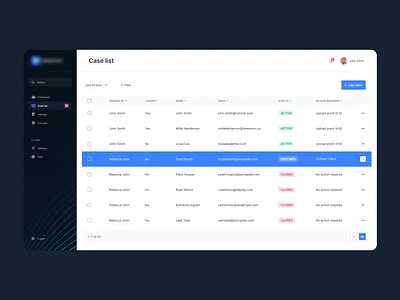 Case Table blue dark dashboard esign flat design logo modern table ui ux website