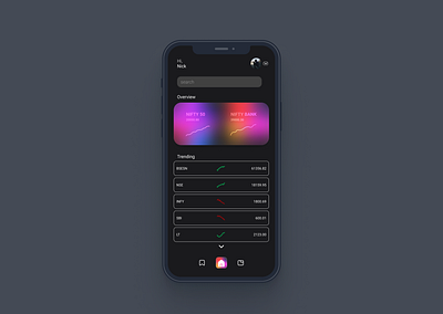 Stock Trading App Dark Theme 2021 trend app basic design ios minimal ui