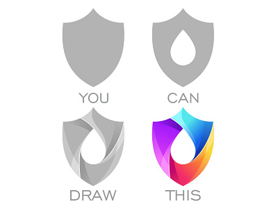 Water drop + Shield app logo brand brandidentity branding colorful colors design drop gradient icon illustration logo logodesign mark minimal negative space shadow shield water water drop