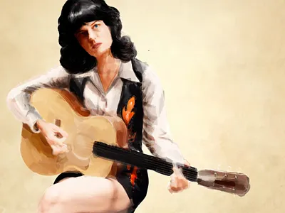 Nikki Lane acoustic color colors design drawing experimental gradient guitar illustration ipad music nikkilane painting poster procreate texture