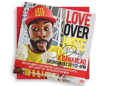 Love Over Hate flyer design marketing social media