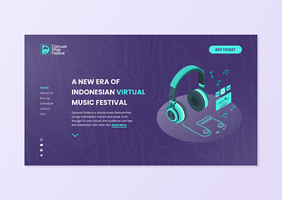 Virtual Music Festival Web Design | Indonesian Culture batik web design green ui design green web design indonesian culture ui web design