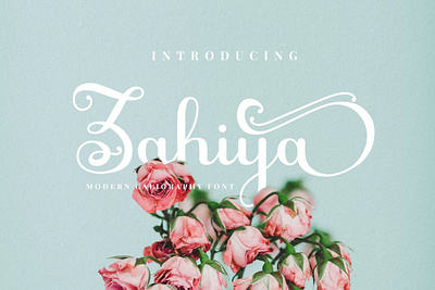 Zahiya - Modern Calligraphy Font beautiful font bouncy font branding font bridal font calligraphy font fancy font flourish font fun font handwriting font invitation font lettering font luxury font modern calligraphy modern font romantic font script font stylish font typeface font unique font wedding font