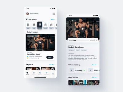 Fitness App UI Design app design fitness graphic design gym mobile app ui ui design user experience user interface ux ux design