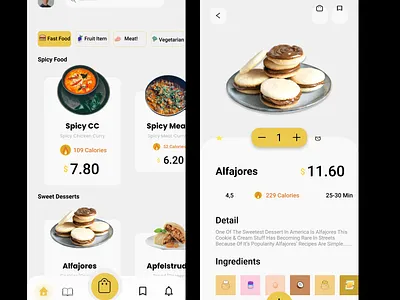 Make or order food app Application design ui