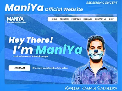 ManiYa Official Website | Redesign Concept 🚀 concept creative ui design gamer maniya redesign streamer ui ui design ux ux design web design youtuber