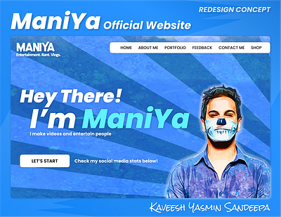 ManiYa Official Website | Redesign Concept 🚀 concept creative ui design gamer maniya redesign streamer ui ui design ux ux design web design youtuber