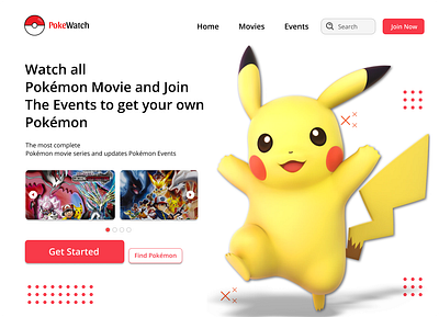 PokeWatch app branding design figma illustration landingpage pokemon pokewatch ui ux