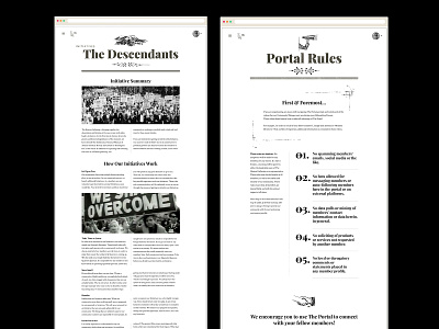 "Newspaper" Site black and white branding layout portal typography ux web design website