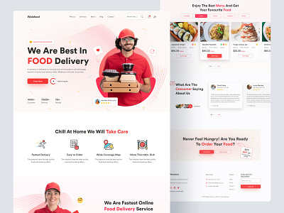 Food Delivery Landing Page and UI Exploration. delivery food dribbble best shot eat food food delivery food delivery service food order foodie homepage landingpage minimal online food delivery popular design recipe website restaurant sourav deb uiux web web design website