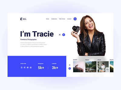 Photographer Portfolio Web Exploration app ui kit dailyui design freelancerphotographer freelancerportfolio headerui headerwebsite landingpage logo photographerportfolio photographerui photographerwebsite photographerwebuiux sketch ui ui design uiux web design webshots websiteuidesign