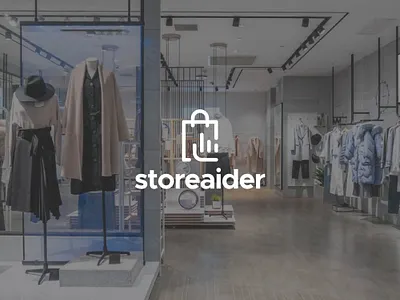 logo concept for brand - storeaider aid bag billing branding cart ecommerce fashion finger gesture hand logo management shopping store storeaider touch