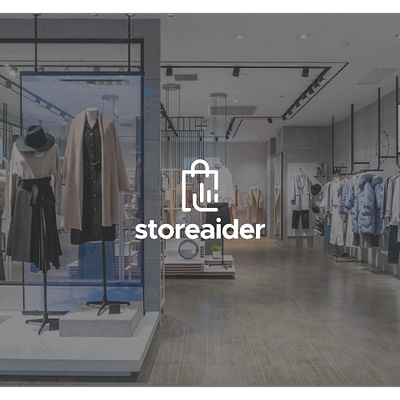 logo concept for brand - storeaider aid bag billing branding cart ecommerce fashion finger gesture hand logo management shopping store storeaider touch