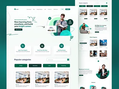 E-Learning Platform Landing Page course design e learning education elearn homepage landingpage learning onlinecource product productdesign skills students ui uidesign userinterface ux uxdesign webdesign website