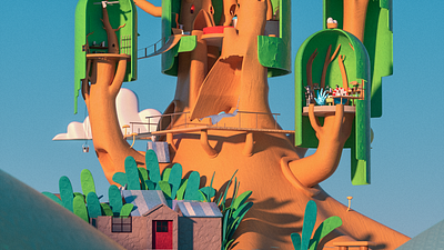 The adventure never ends c4d illustration