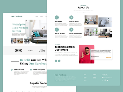Halo Furniture Landing Page design ui ux weblanding