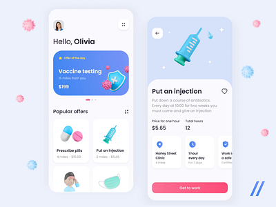 Nurses Job Marketplace App animation app covid 19 design health healthcare illustration marketpace medicine mobile mvp nurse nursery online platform purrweb react native startup ui ux