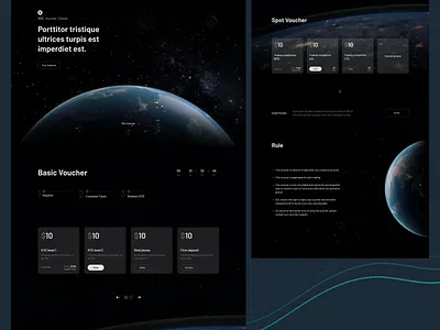 Landing page | Voucher center blochain design landing page ui universe web