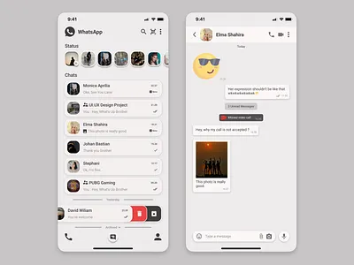 Redesign WhatsApp app design best branding chat design clean creative design flat home illustration logo mobile design ui whatsapp design