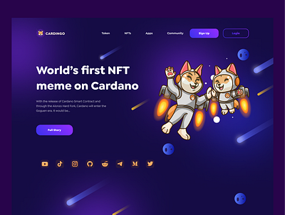 Cardingo - Crypto Landing Page app branding crypto crypto website design ethereum landing page nft nft landing page ui ui design uiux uiuxdesign web web design