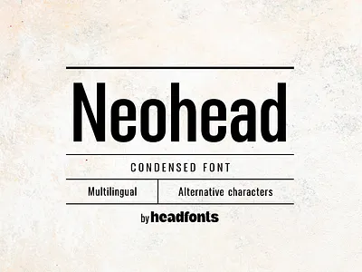 Neohead condensed sans serif font branding clean font custom design font headfonts illustration instagram font letters modern font professional sans serif type typeface typography
