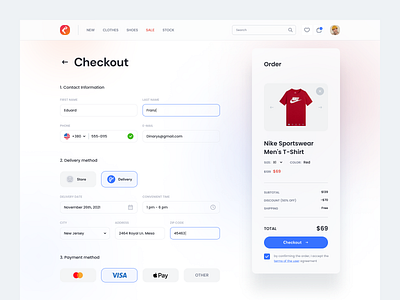 Checkout Page checkout checkout page checkout ui checkout ux concept delivery delivery page desctop e commerce interface minimal order pay payment web