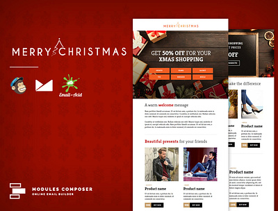 Xmas - E-Commerce Responsive Email ideal for Christmas emailbuilder