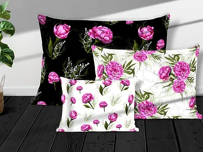 decorative realistic peonies graphic design
