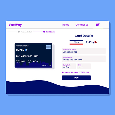 Credit Card Page Design app branding dailyui design typography ux