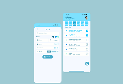 To Do List (DailyUi #042) app blue dailyui design figma note supportme typography ui