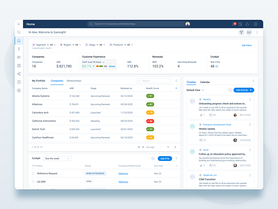 GS Home analytics cs customer success cx dashboard dashboard designs design filters gainsight home home page interface design landing page saas ui user experience ux