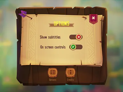 UI options arrow button game options pop up switcher ui wood